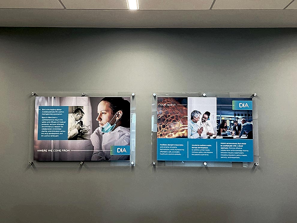 Standoff Mounted Signs in Concord, NC designed and installed for lobby signage and client-facing displays