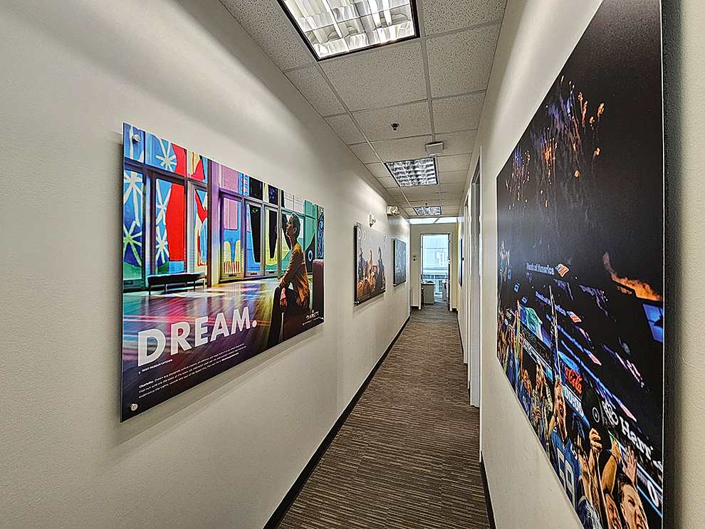 Standoff Mounted Signs in Concord, NC designed and installed for corporate interior walls and branding displays