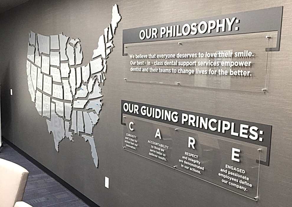 Standoff Mounted Signs in Concord, NC designed and installed for professional offices and branded wall signage