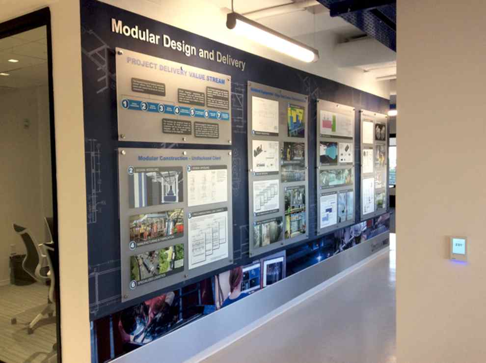 Standoff Mounted Signs in Concord, NC designed and installed for business offices and workplace branding