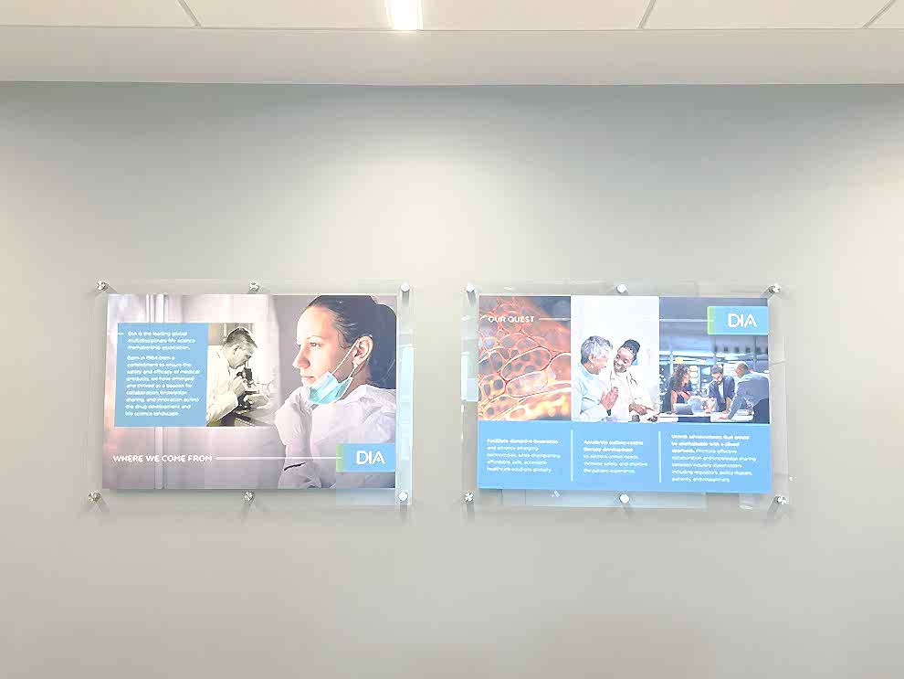 Standoff Mounted Signs in Fort Mill, SC designed and installed for lobby signage and client-facing displays