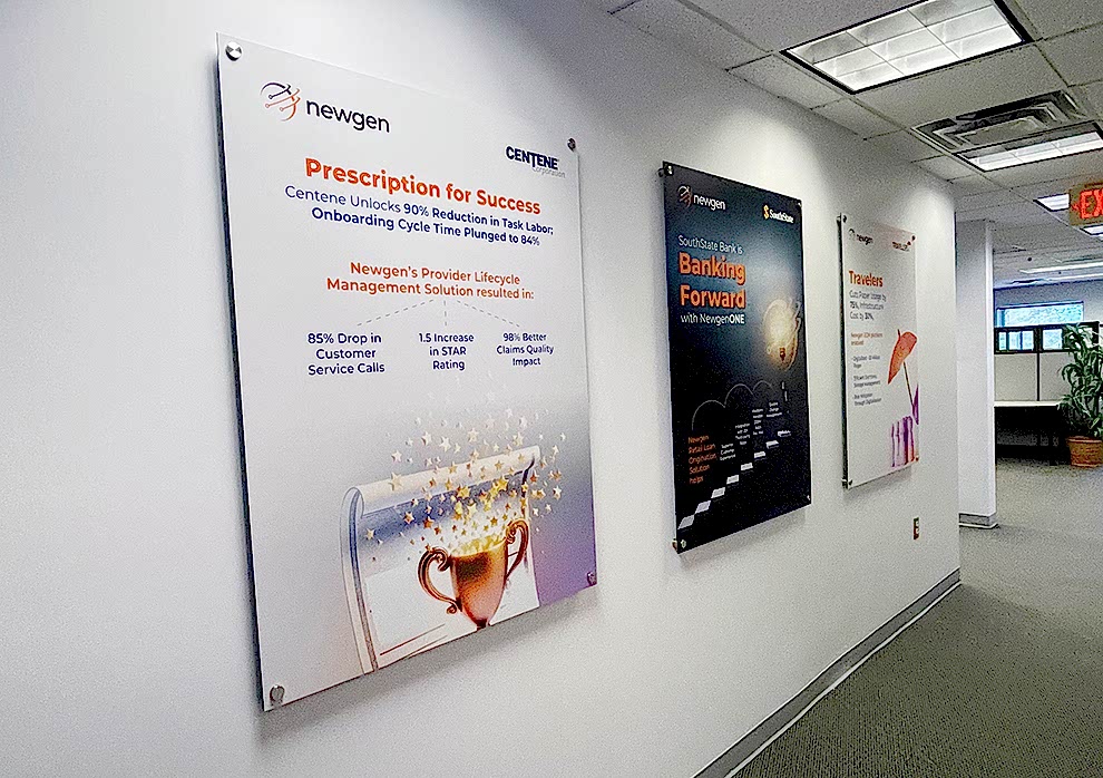 Standoff Mounted Signs in Gastonia, NC designed and installed with dimensional acrylic lettering for business interiors