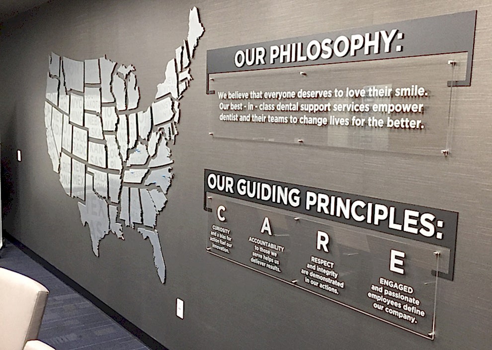 Standoff Mounted Signs in Hickory, NC designed and installed for professional offices and branded wall signage