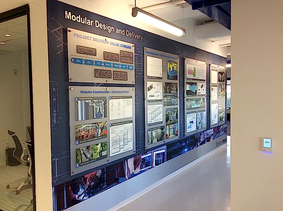 Standoff Mounted Signs in Hickory, NC designed and installed for business offices and workplace branding