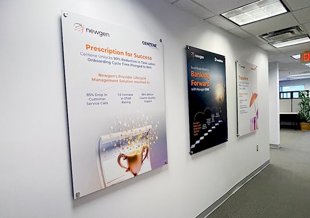 Standoff Mounted Signs in Lincolnton, NC designed and installed with dimensional acrylic lettering for business interiors