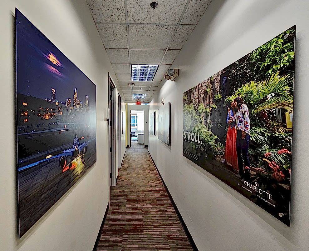 Standoff Mounted Signs in Mooresville, NC designed and installed for corporate interior walls and branding displays