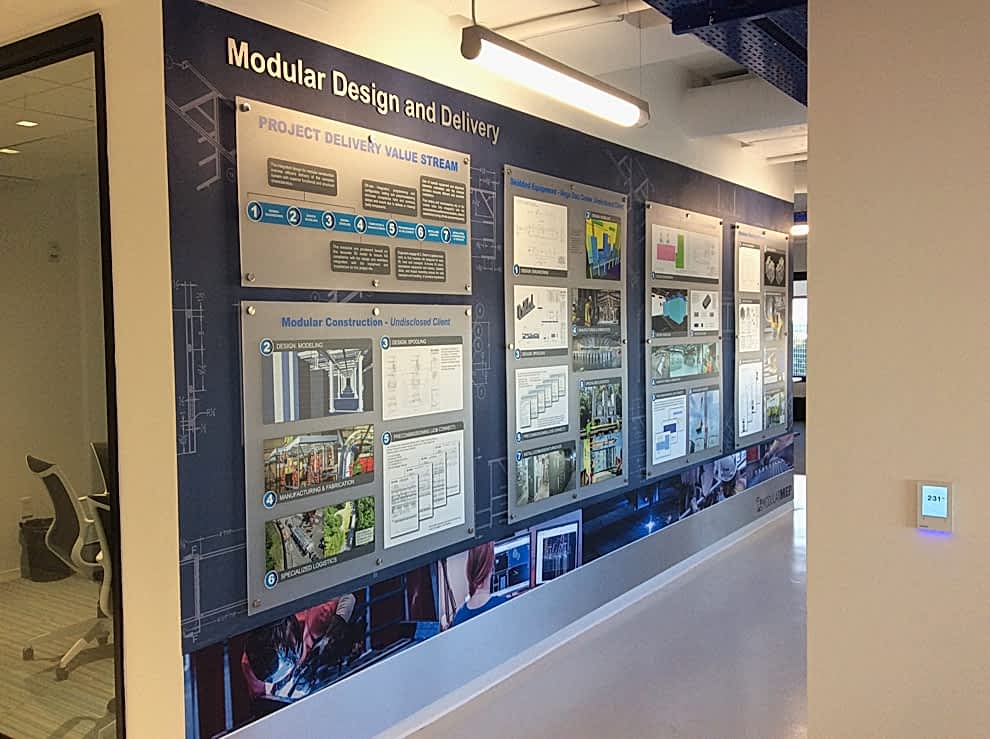 Standoff Mounted Signs in Mooresville, NC designed and installed for custom acrylic wall-mounted displays