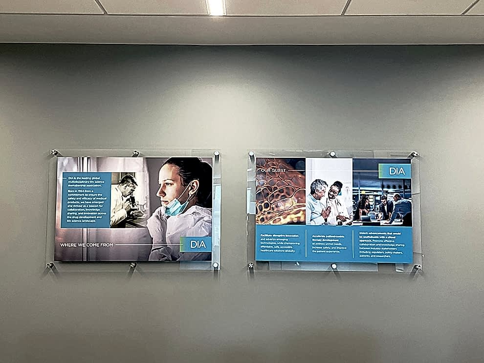 Standoff Mounted Signs in Rock Hill, SC designed and installed for lobby signage and client-facing displays