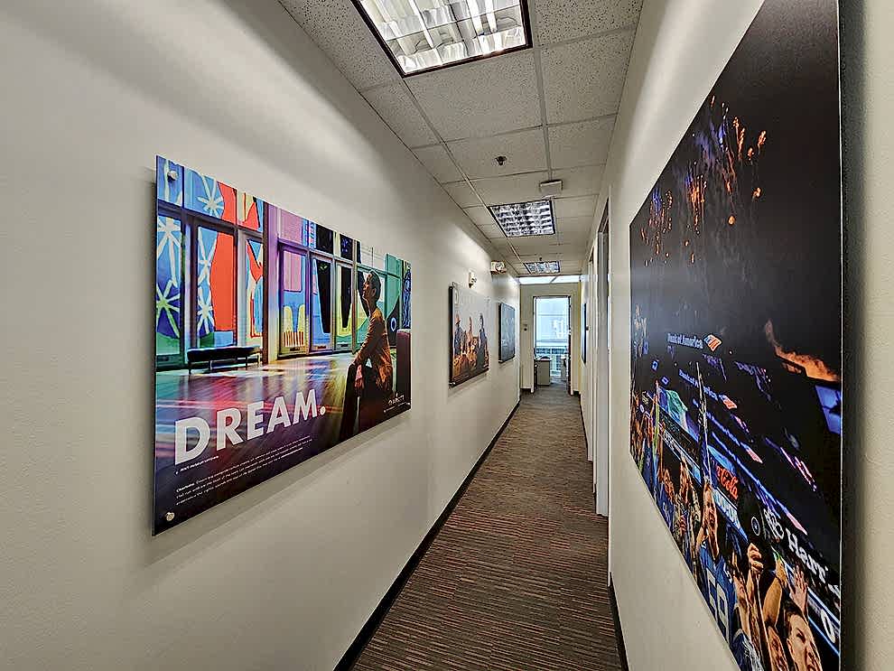 Standoff Mounted Signs in Rock Hill, SC designed and installed for corporate interior walls and branding displays