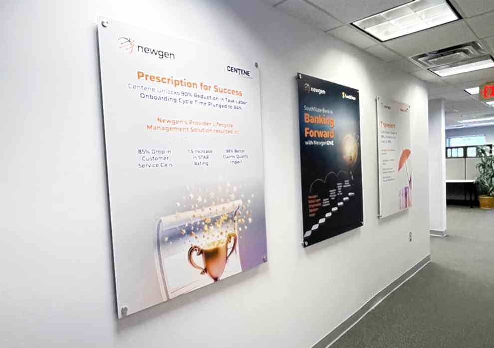 Standoff Mounted Signs in Rock Hill, SC designed and installed with dimensional acrylic lettering for business interiors