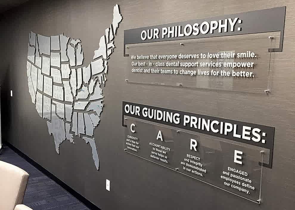 Standoff Mounted Signs in Rock Hill, SC designed and installed for professional offices and branded wall signage