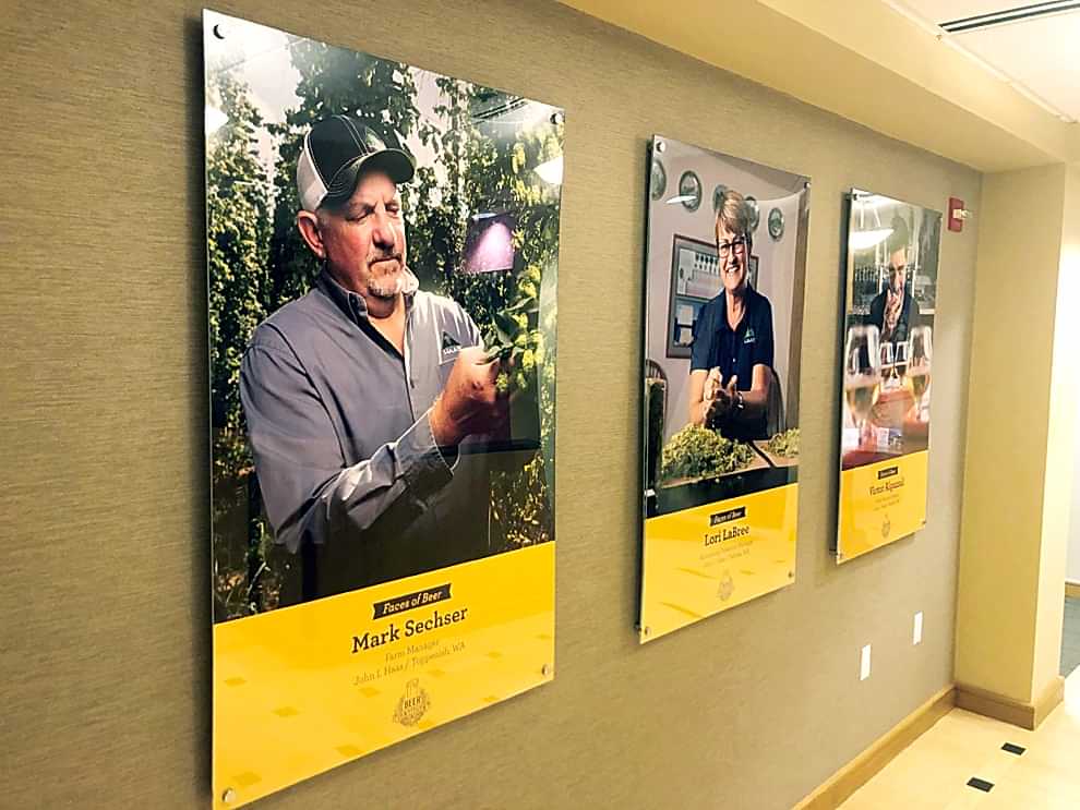 Standoff Mounted Signs in Salisbury, NC designed and installed for Plexiglass wall branding in workplaces