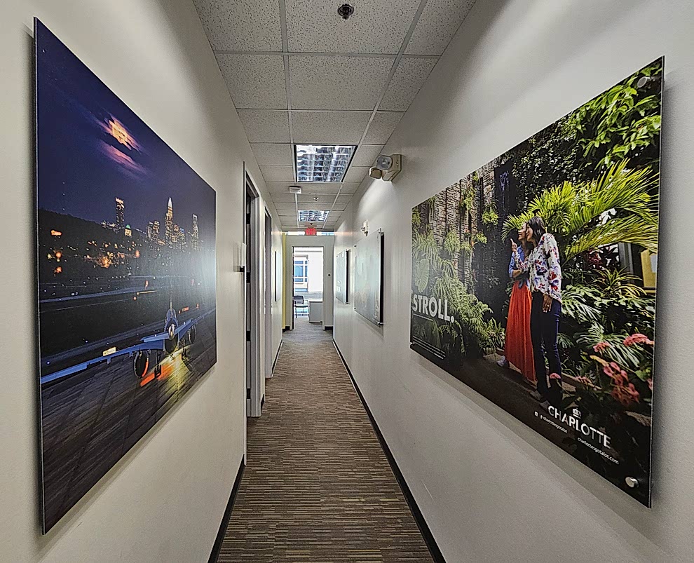 Standoff Mounted Signs in Salisbury, NC designed and installed for corporate interior walls and branding displays