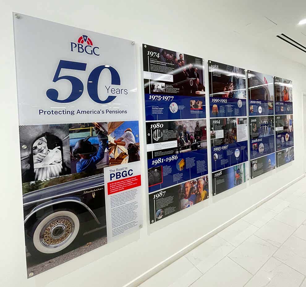 Standoff Mounted Signs in Statesville, NC designed and installed for Plexiglass wall branding in workplaces