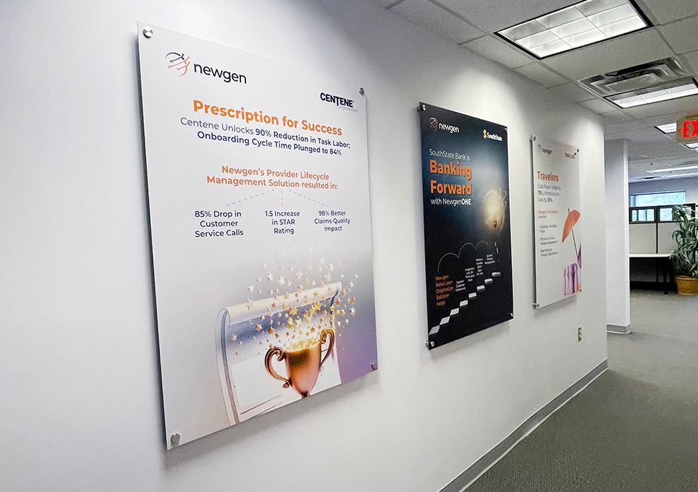 Standoff Mounted Signs in Statesville, NC designed and installed with dimensional acrylic lettering for business interiors