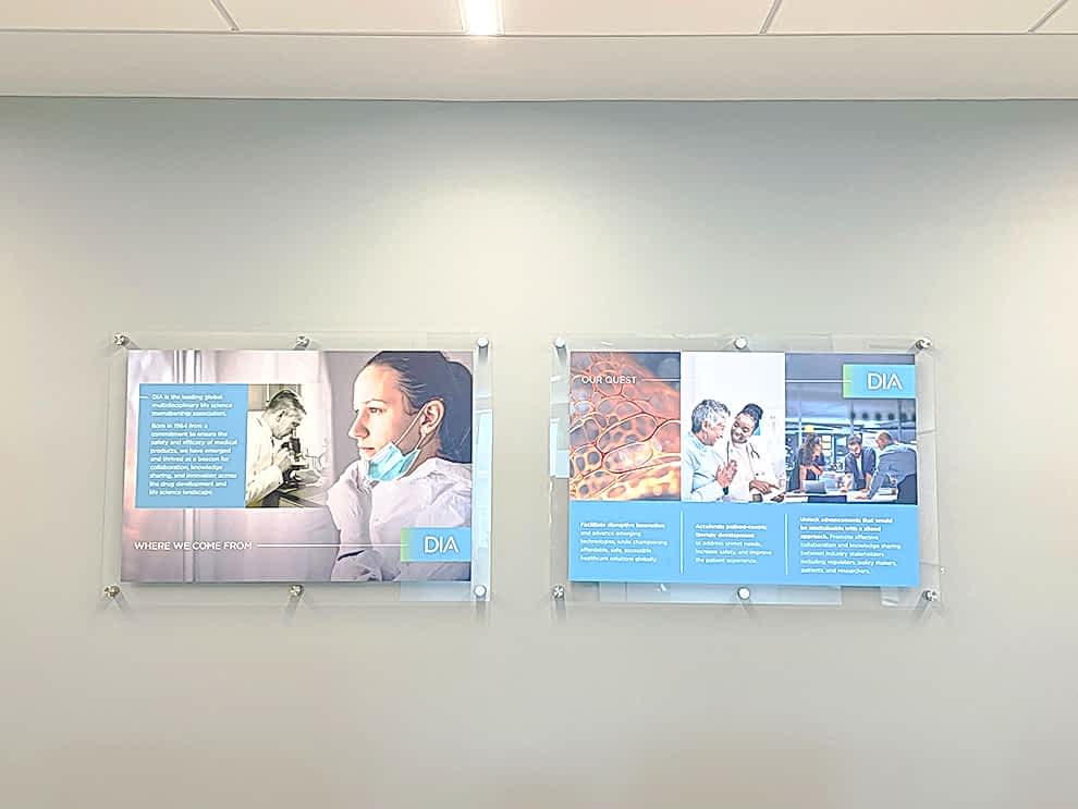 Standoff Mounted Signs in Statesville, NC designed and installed for business offices and workplace branding