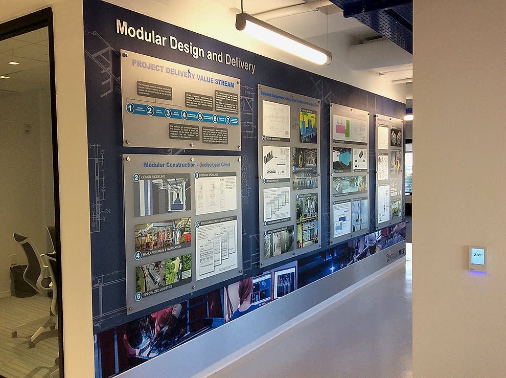 Standoff Mounted Signs in Statesville, NC designed and installed for business offices and workplace branding