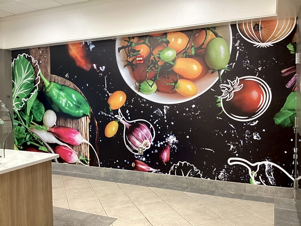 Storefront graphics and interior wall display branding Concord, NC