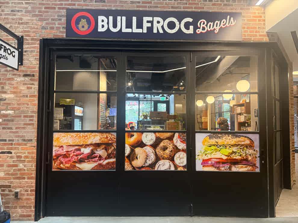 Storefront graphics with backlit sign and branded display Hickory, NC