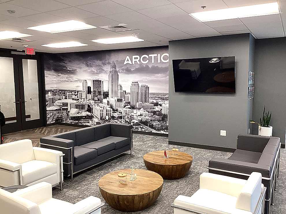 Corporate storefront graphics and signage installation Hickory, NC