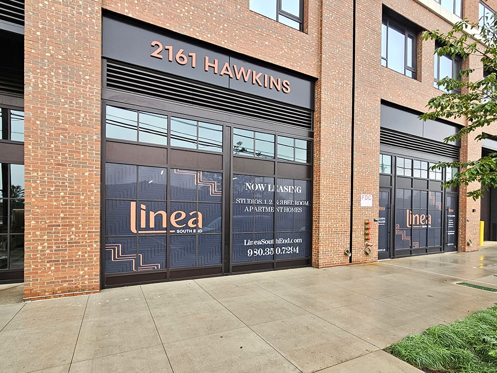 Storefront graphics with custom interior backlit sign installation Lincolnton, NC