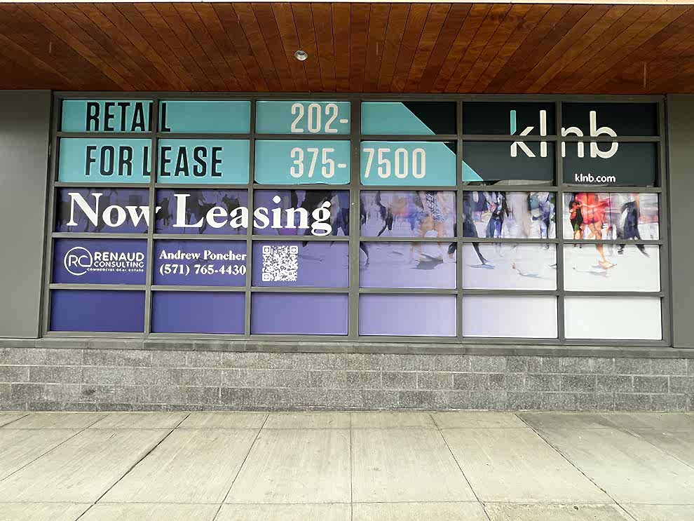 Custom storefront graphics installed for business branding in Salisbury, NC