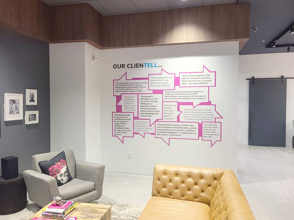 Creative wall displays for offices in Charlotte, NC