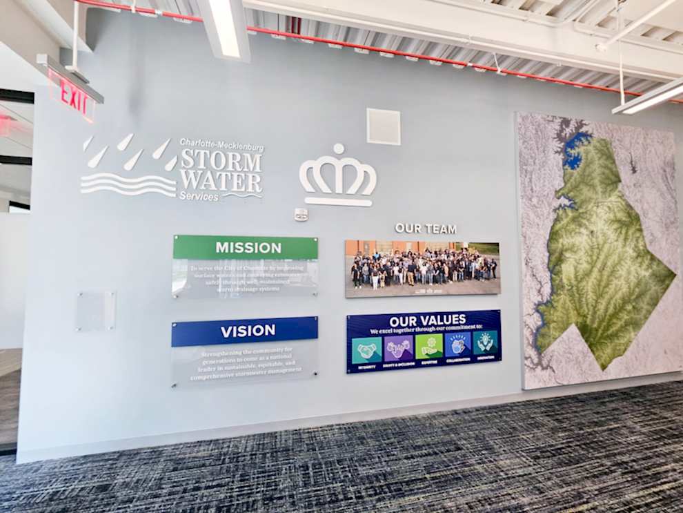 Custom wall displays for office branding in Gastonia, NC