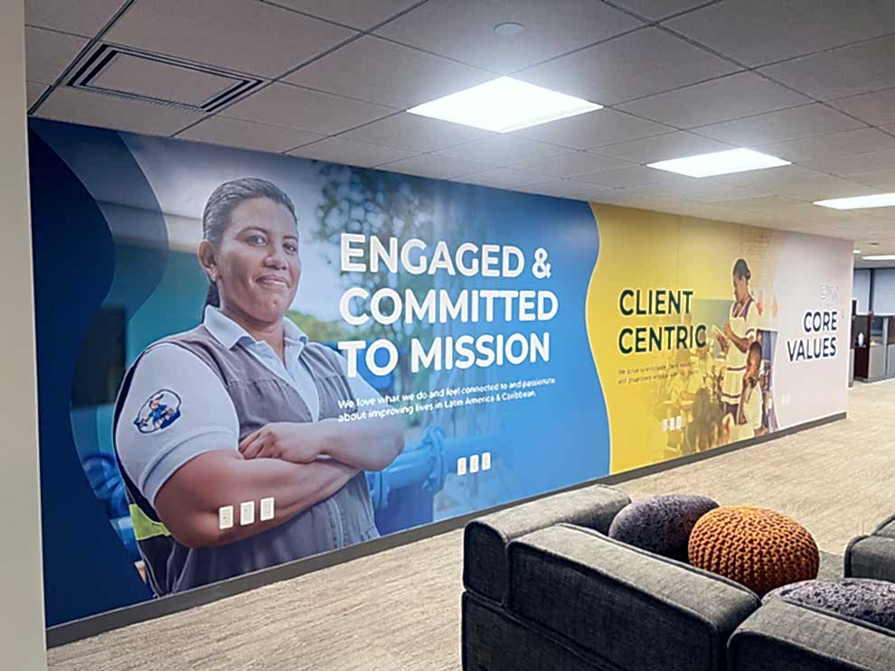 Corporate wall displays in Mooresville, NC, workplaces