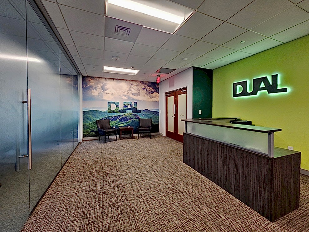 Custom wall wrap installed for office branding in Kannapolis, NC workplace