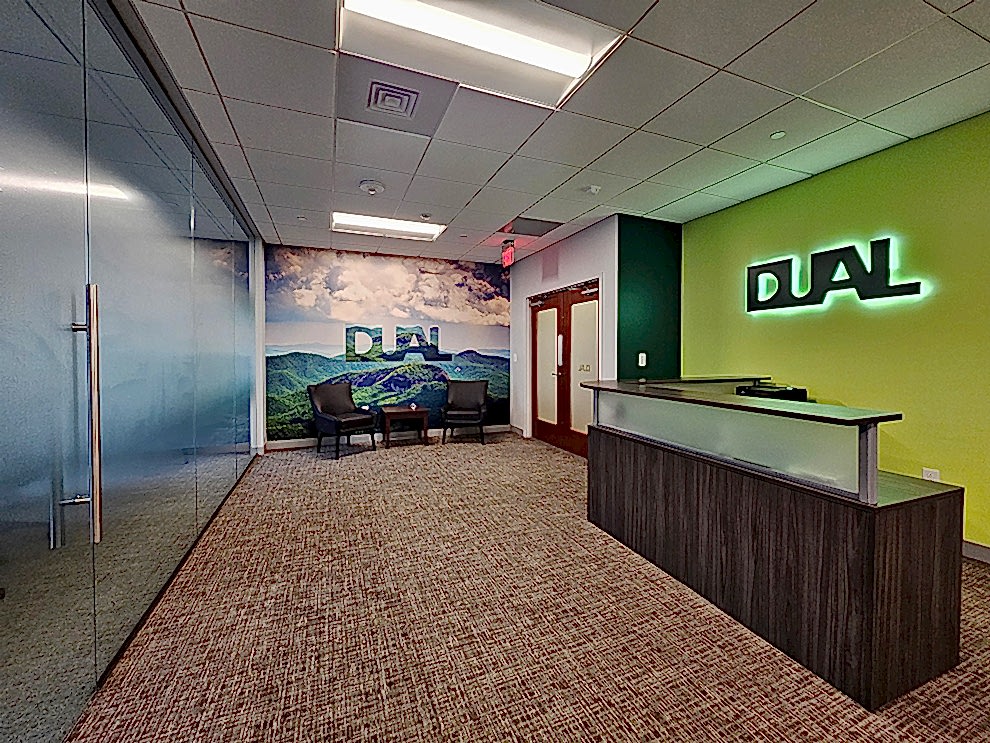 Custom wall wrap installed for office branding in Rock Hill, SC workplace