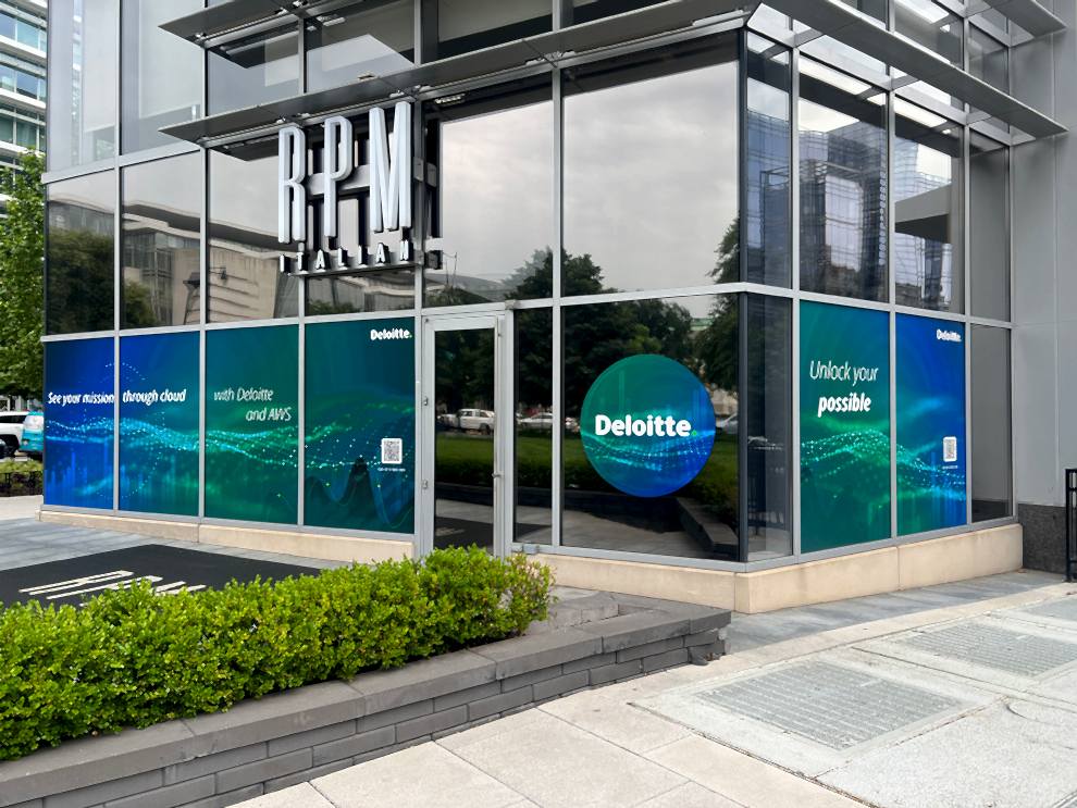 Window Graphics in Charlotte, NC designed and installed for corporate interior glass partitions