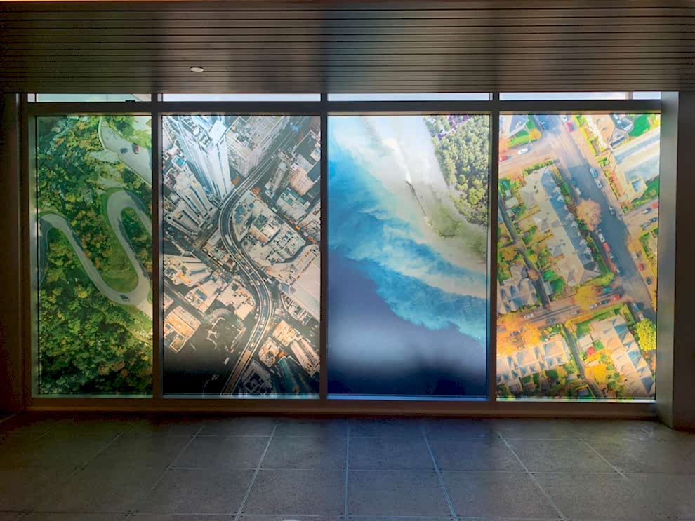 Window Graphics in Concord, NC designed and installed for business storefront and office glass