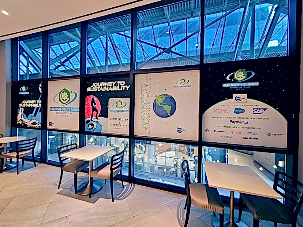 Window Graphics in Concord, NC designed and installed with etched vinyl for professional offices