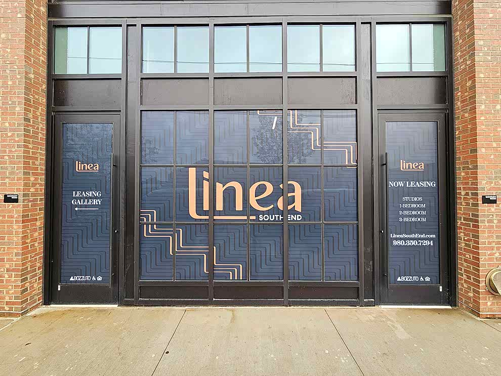 Window Graphics in Concord, NC designed and installed for corporate interior glass partitions
