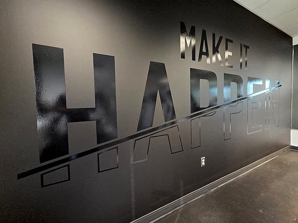 Window Graphics in Concord, NC designed and installed with custom decals for offices