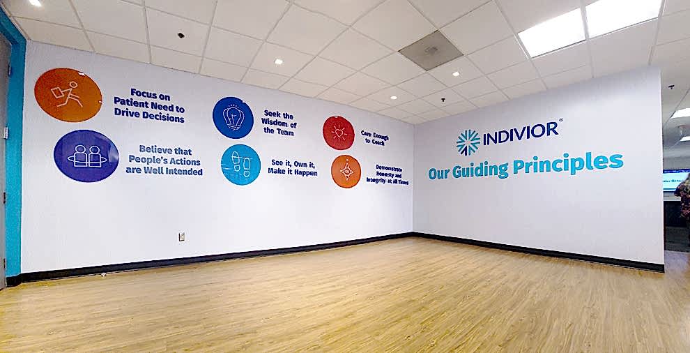 Sign Company in Concord, NC designed and installed wall wraps and workplace branding solutions