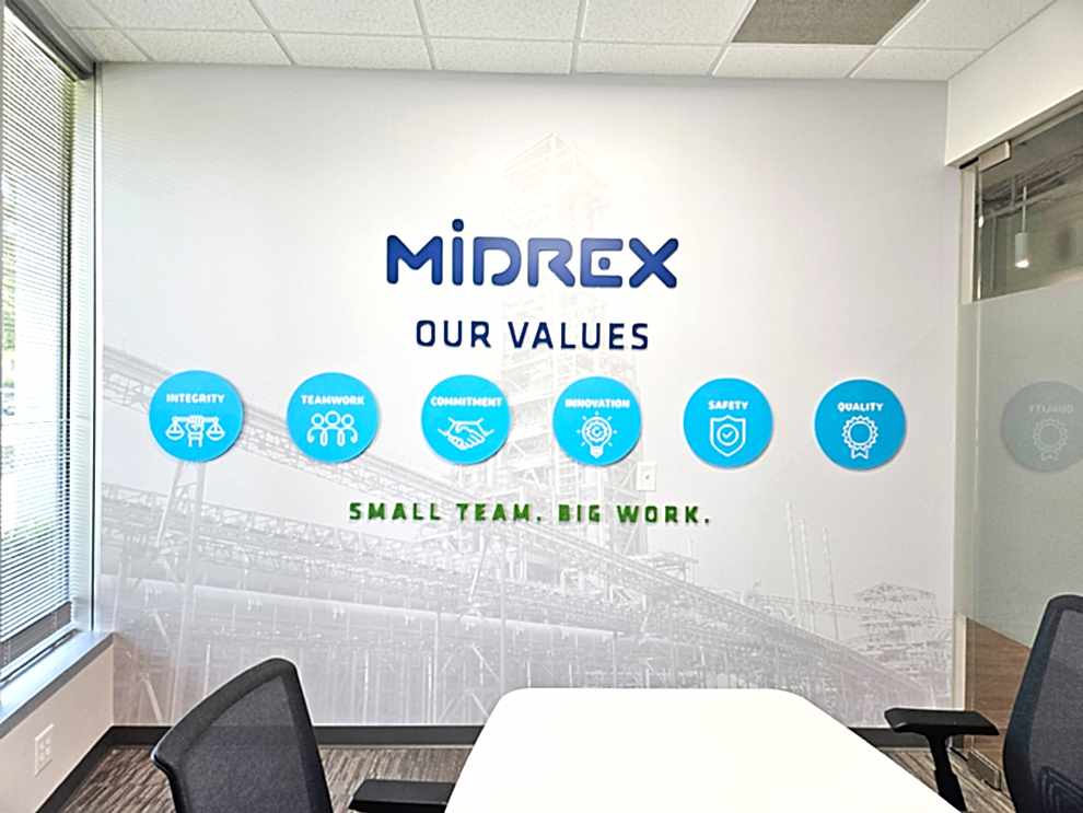 Sign Shop in Concord, NC designed and installed interior graphics and corporate displays