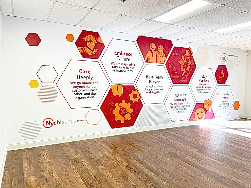 Sign Maker in Concord, NC designed and installed interior graphics and branding signage