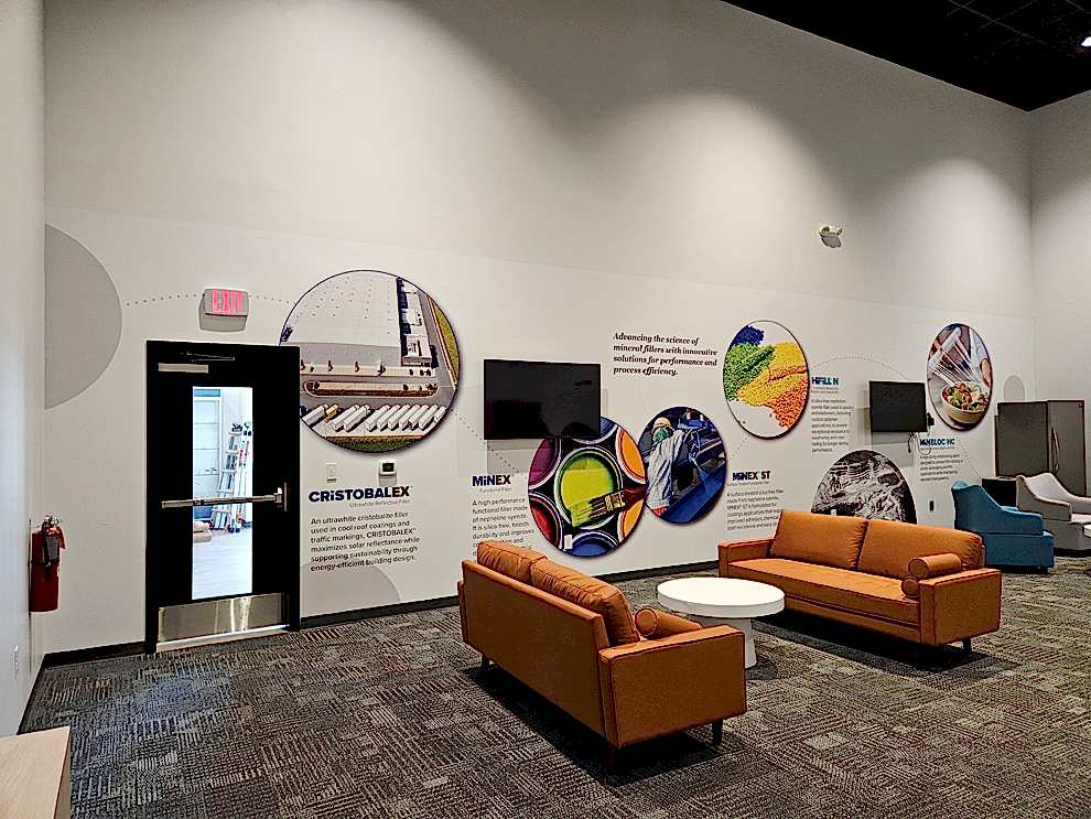 Sign Company in Fort Mill, SC designed and installed custom office signage and branded interiors
