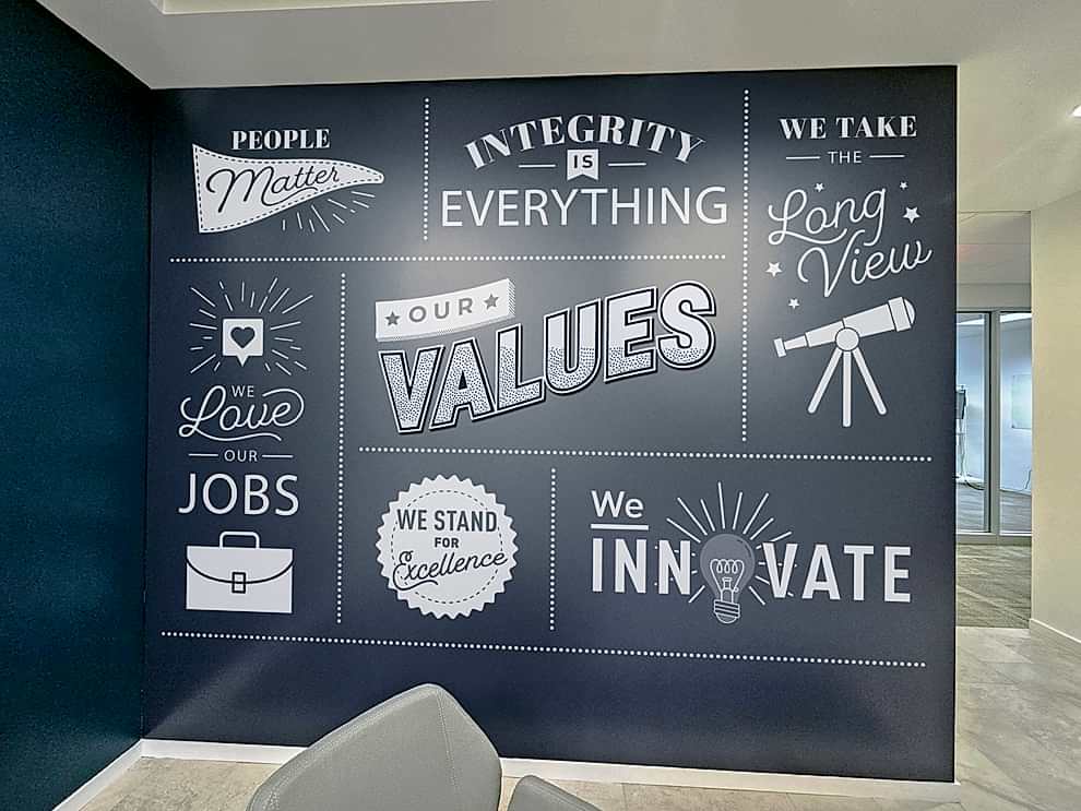 Sign Company in Fort Mill, SC designed and installed branded wall graphics and interior displays