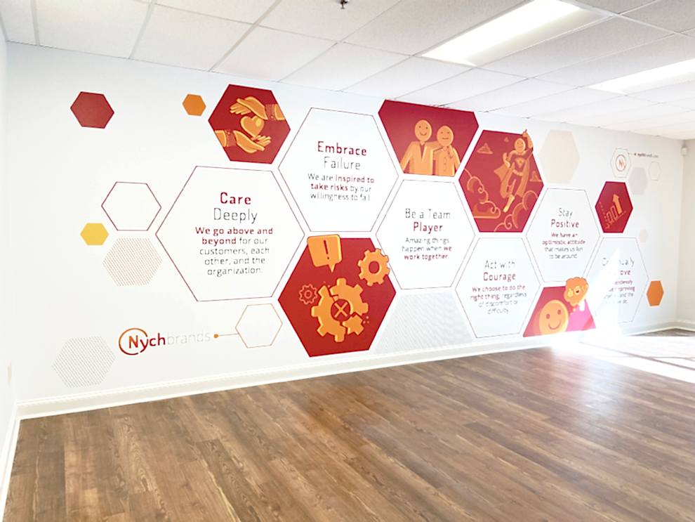 Sign Maker in Fort Mill, SC designed and installed interior graphics and branding signage