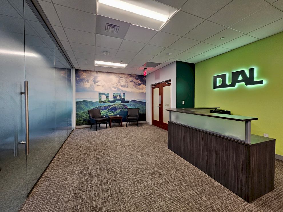Sign Shop in Mooresville, NC designed and installed branded wall graphics and workplace displays