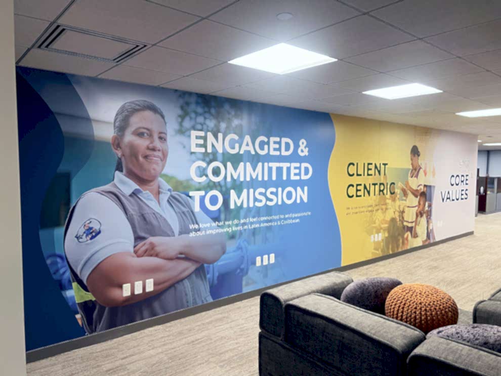 Sign Shop in Mooresville, NC designed and installed interior graphics and corporate displays