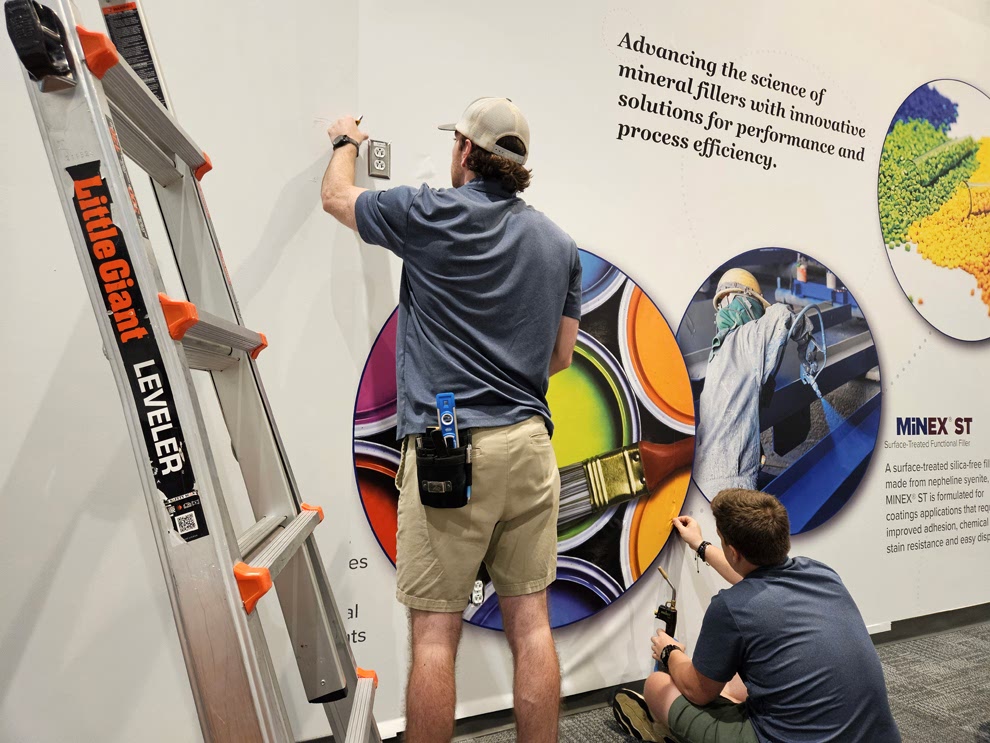 Branded wall graphics and sign installation in Charlotte NC workplace