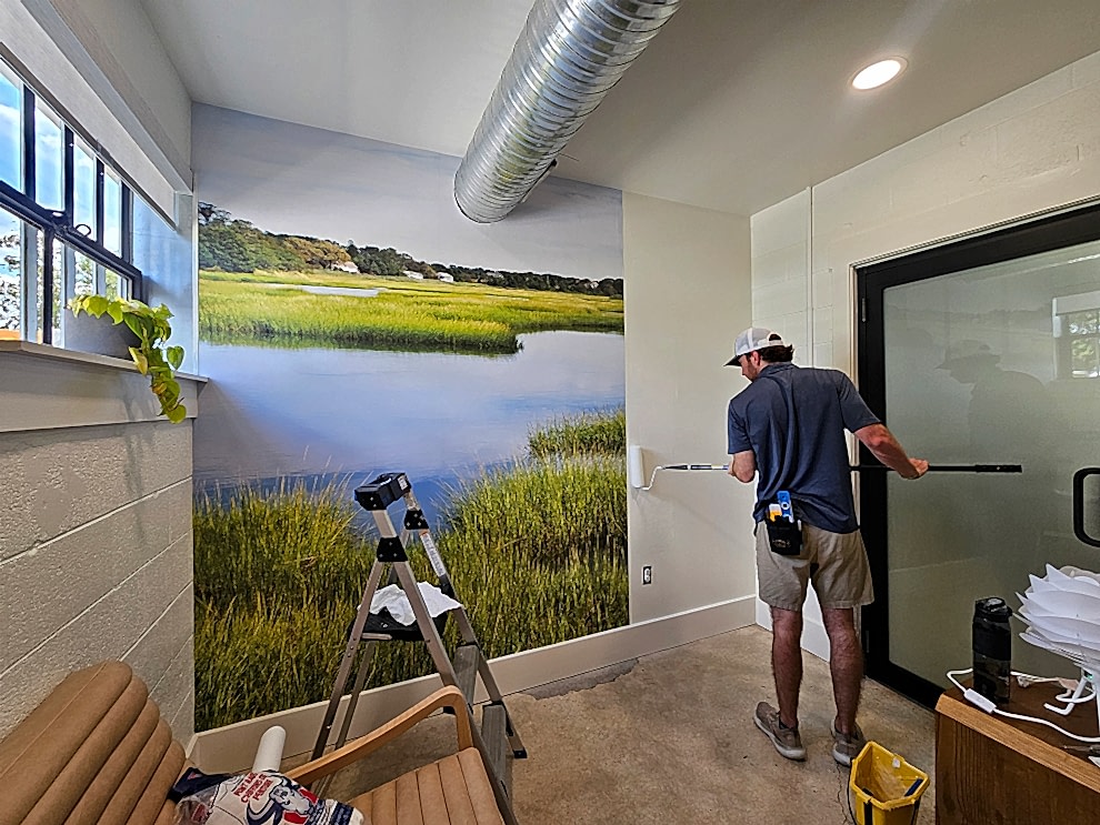 Custom office sign installation and workplace wall graphics in Charlotte NC